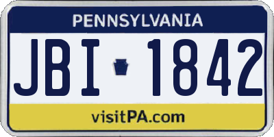 PA license plate JBI1842