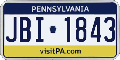 PA license plate JBI1843