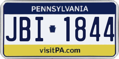 PA license plate JBI1844