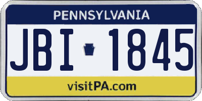 PA license plate JBI1845