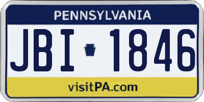 PA license plate JBI1846