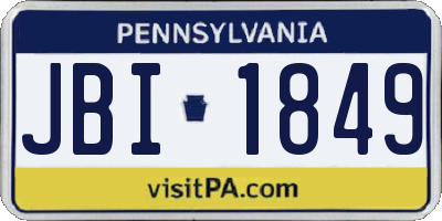 PA license plate JBI1849