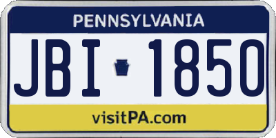 PA license plate JBI1850