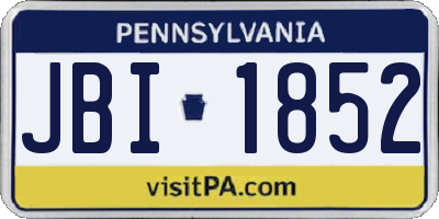 PA license plate JBI1852