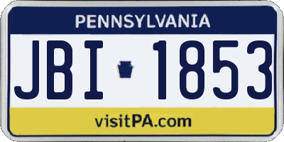 PA license plate JBI1853