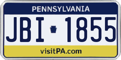 PA license plate JBI1855