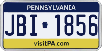 PA license plate JBI1856