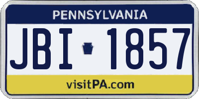 PA license plate JBI1857