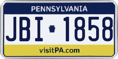 PA license plate JBI1858