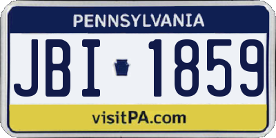 PA license plate JBI1859