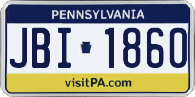 PA license plate JBI1860