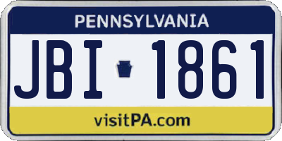 PA license plate JBI1861