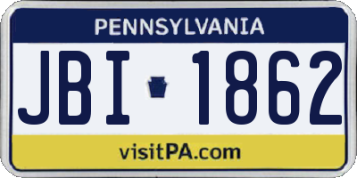 PA license plate JBI1862