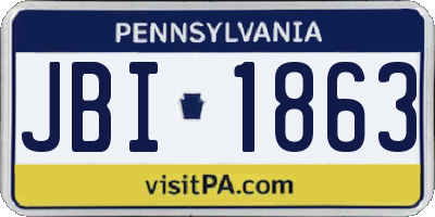 PA license plate JBI1863