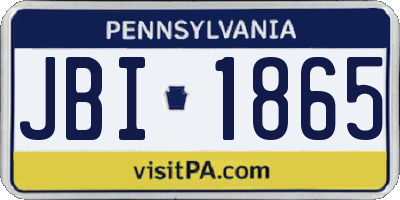 PA license plate JBI1865