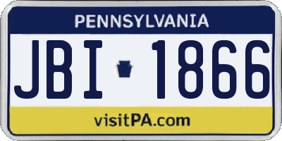 PA license plate JBI1866