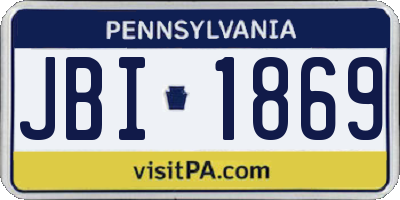 PA license plate JBI1869