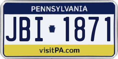 PA license plate JBI1871