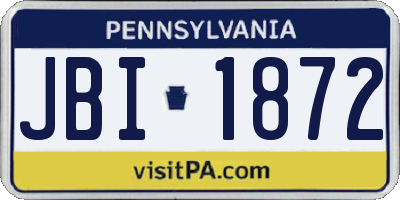 PA license plate JBI1872