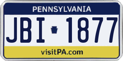 PA license plate JBI1877