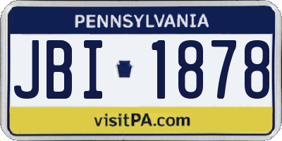 PA license plate JBI1878