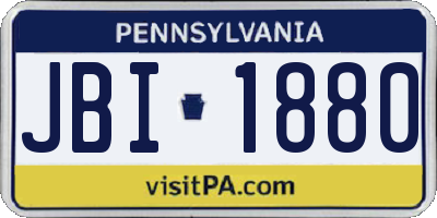 PA license plate JBI1880