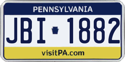 PA license plate JBI1882