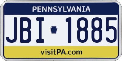 PA license plate JBI1885