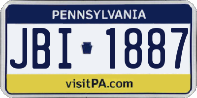 PA license plate JBI1887