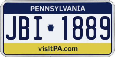 PA license plate JBI1889