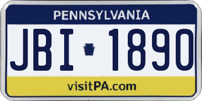 PA license plate JBI1890