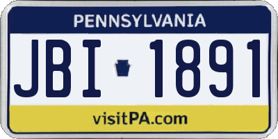 PA license plate JBI1891