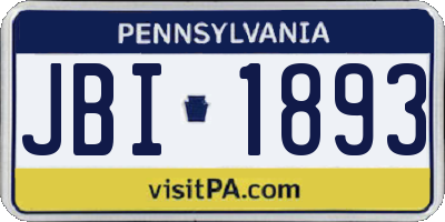 PA license plate JBI1893