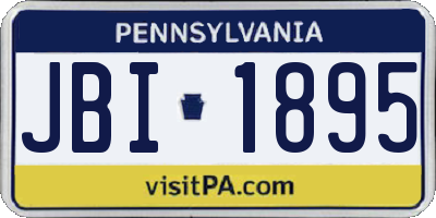 PA license plate JBI1895