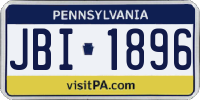 PA license plate JBI1896