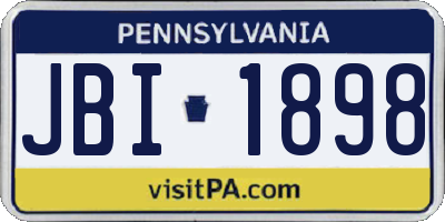 PA license plate JBI1898