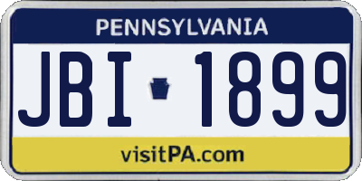 PA license plate JBI1899