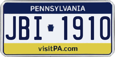 PA license plate JBI1910