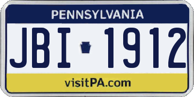 PA license plate JBI1912