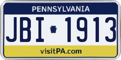 PA license plate JBI1913