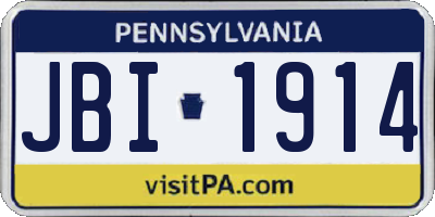 PA license plate JBI1914