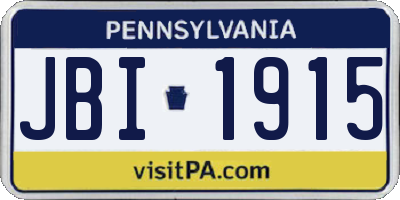 PA license plate JBI1915