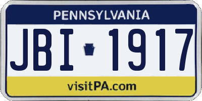 PA license plate JBI1917