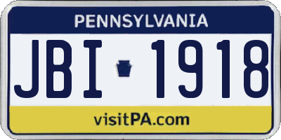 PA license plate JBI1918