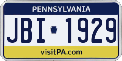 PA license plate JBI1929