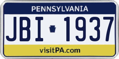 PA license plate JBI1937