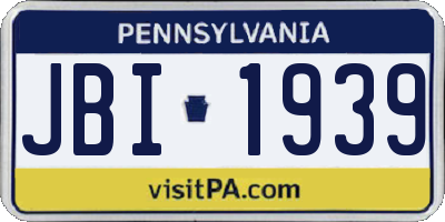 PA license plate JBI1939