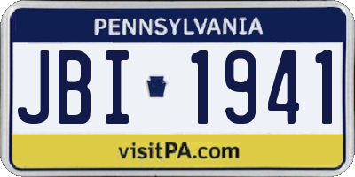 PA license plate JBI1941