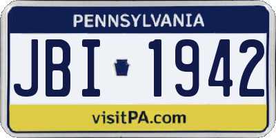 PA license plate JBI1942