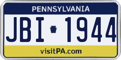 PA license plate JBI1944